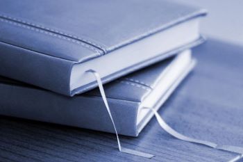 Bookmarks in blue books