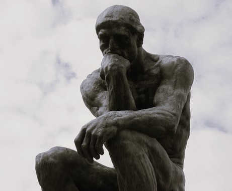 Statue of a person thinking
